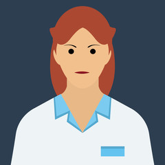 Fototapeta premium Doctor woman character icon vector isolated.