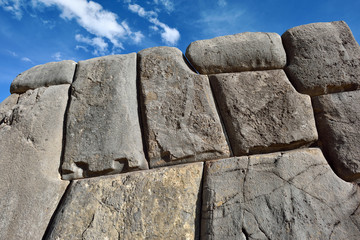 Inca wall in the village Saksaywaman, Peru