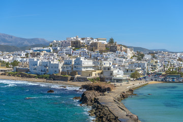 Fototapeta premium Port view in Chora, Naxos, Cyclades, Greece.