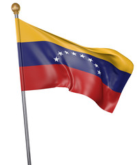 National flag for country of Venezuela isolated on white background, 3D rendering