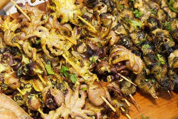 octopus is preparing on Grill