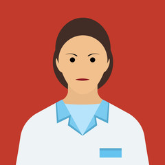 Woman Doctor Icon. Flat Vector