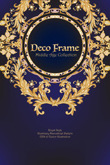 Medieval floral royal pattern with space for text.