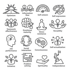 Business management icons in line style. Pack 06.