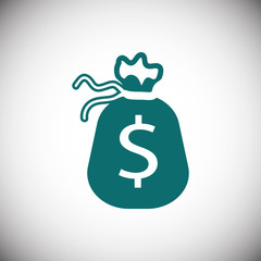 Money bag icon stock vector illustration flat design
