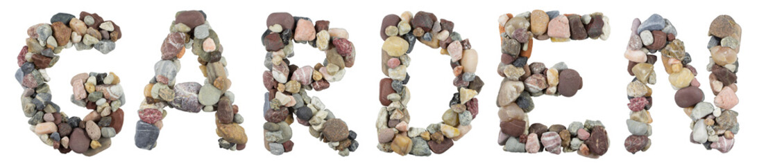 GARDEN word with sea stones