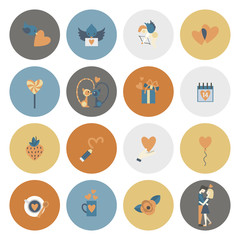 Fototapeta premium Happy Valentines Day Icons