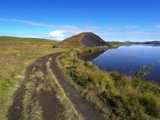 Skutustadagigar - pseudocraters near Skutustadir town in the Lake Myvatn area in northern Iceland