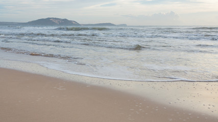 Fototapeta na wymiar beautiful landscape summer sea with sand beach and clear sky