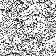Fantasy decorative ornamental seamless pattern