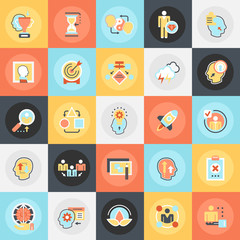 Flat icons pack of various mental features