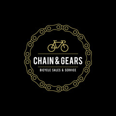 Retro Vintage Bicycle Label Design and Logo