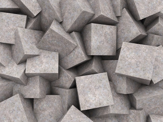 Background with concrete cubes, 3d illustration