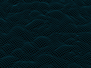 Low Poly 3D Wireframe Mapping. Network Cyber Technology background. 3d rendering