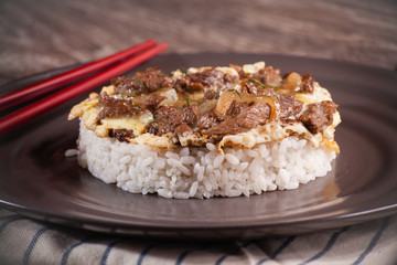rice with beef
