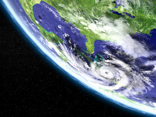 Hurricane satellite view