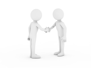Two people shaking hands.3d rendering