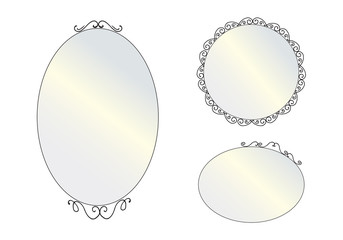 Vector realistic mirrors set.  Mirror frames or mirror decor int