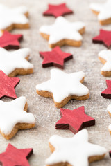 Fototapeta na wymiar Christmas cookies with small christmas decoration.