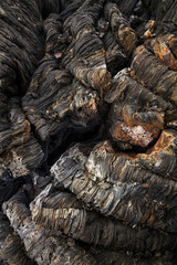 Abstract wavy background of the lava. Kamchatka Peninsula.