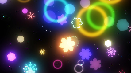 図形のきらきらパーティクル　雪結晶