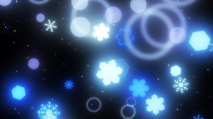 図形のきらきらパーティクル　雪結晶