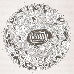 Cartoon doodles cosmetics frame design