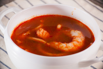 Tom Yam soup with seafood