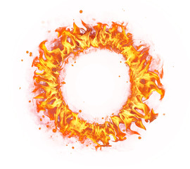 Fire circle isolated on white background