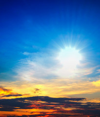 sky clouds  sunset