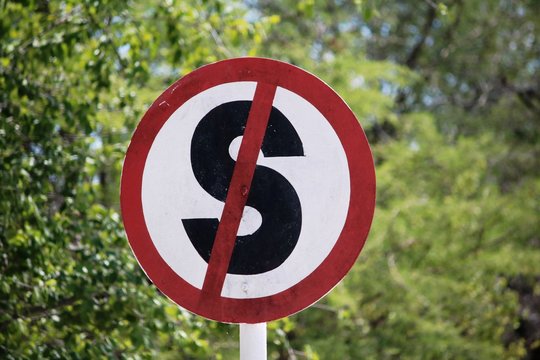 Traffic sign Stop ban in Namibia, Africa