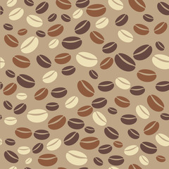 Vector coffee bean seamless pattern