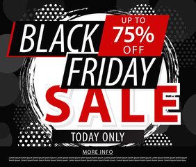 Black Friday sale design template label. Black Friday banner. Vector illustration
