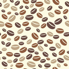 Vector coffee bean seamless pattern