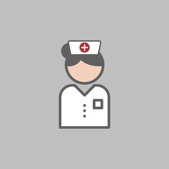 Avatar de enfermera sobre un fondo gris
