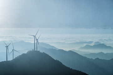 wind turbines on the blue ridge mountains