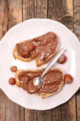 bread with chocolate spread