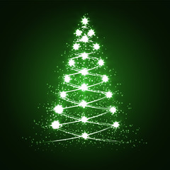 Abstract white christmas tree