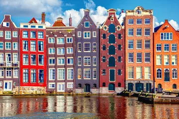 Selbstklebende Fototapete Amsterdam Häuser in Amsterdam