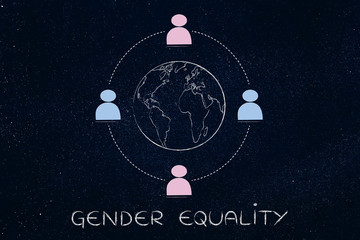 Obraz na płótnie Canvas gender equality around the world, team of men and women