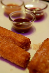 Doughnuts roll with three Dips in the Restaurant