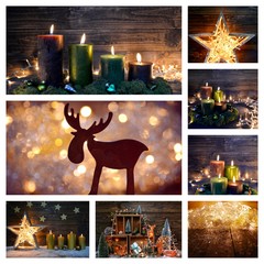 Weihnachten Collage - Grußkarte Lichterglanz