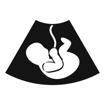 Ultrasound fetus icon in simple style on a white background vector illustration