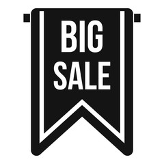 Big sale banner icon in simple style on a white background vector illustration