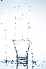 water splash in glasses isolated on white