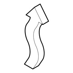 Up arrow icon in outline style on a white background vector illustration