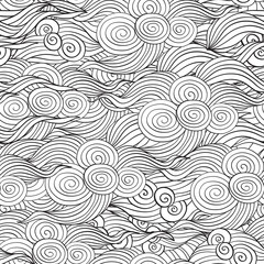 Asian Japanese tradition seamless pattern in white and black col