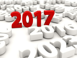 2017 New Year symbol with other years