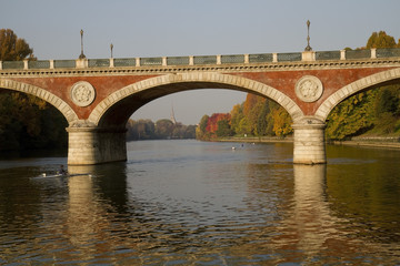 A view of Po River in Turin Italy