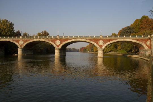 A view of Po River in Turin Italy
